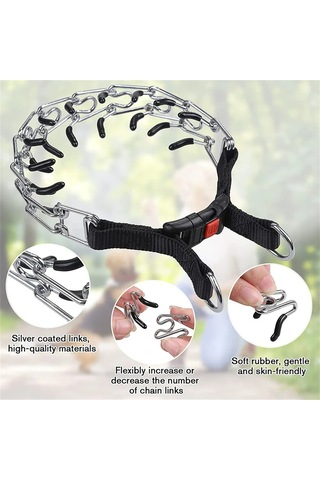 Geeroyoo Polisajlı Metal Köpek Eğitim Zinciri - Çıkarılabilir Uyarıcı Tasma, 3.0mm 50cm, Renk Seçenekli