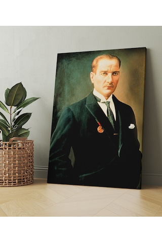 Mustafa Kemal Atatürk Portre Kanvas Tablo  (8 Farklı Ölçü) 50 x 35