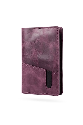 Bilikolik Hakiki Deri A5 Defter Kılıfı, El Yapımı, Telefon Cepli Ajanda Organizer, Defter Ve Kalem Dahil Mor