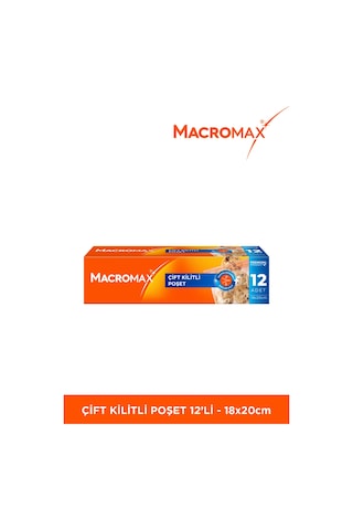 Çift Kilitli Poşet 12 Li 18x20 Cm , Sızdırmaz Hava Geçirmez Buzdolabı Poşeti