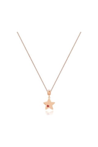 Diamond Line Gülaylar Pembe Altın 14 Ayar Yıldız Kolye 448465852