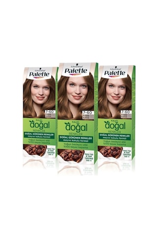 Palette Kalıcı Doğal Renkler Saç Boyası 7-60 Fındık Kahve X 3 Adet