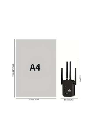 Boatshop1 Oeke Siyah 1200mbps Wifi Sinyal Yukseltici 4 Anten 360 Kapsama Ev Ofis Ethernet Port