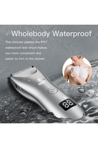 Gajeena Erkek Vücut Tıraş Makinesi - Ipx7 Su Geçirmez, Led Aydınlatmalı, 500mah Pil, 2 Taraklı 3-12mm 1 Saat