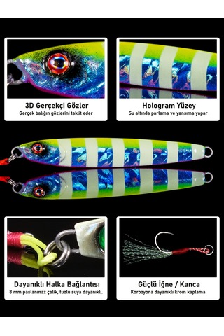 Jig, Zoka, Suni Yem, Glow Uv Metal Jig, 40gr 9cm Tide 40