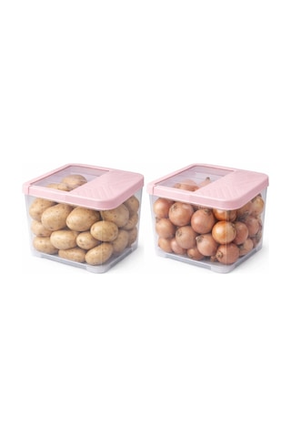 Büyük Boy Kapaklı Çok Amaçlı Saklama Kabı,16 Lt,erzak,deterjan,oyuncak Organizer,28x34x23 Cm Pembe