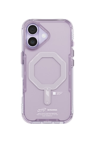 Apple Uyumlu iPhone 17 Kılıf M-safe Şarj Özellikli Şeffaf Airbag Saido Mag-charge Kapak Lila Lila