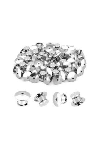 Geeroyoo 20 Arka Pimli Metal Tokalı Emaye Broş, Pratik Kapama Mekanizmalı Aksesuar Gümüş