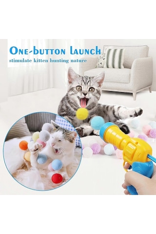 Etkileşimli Kedi Oyuncağı Kedi Oyuncağı Topları Kedi Oyuncağı Fırlatıcısı Kedi Oyuncağı Kediler Ve Yavru Kediler İçin Kedi Oyuncağı
