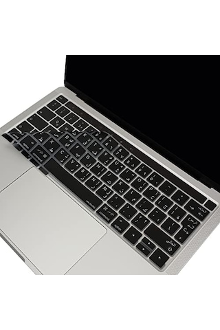 Arapça Klavye Koruyucu Macbook Pro 13 15 Touch Bar Uyumlu A1706 A1989 A2159 A1707 A1990 Uk Iso Ters L Enter Arapça Baskılı Silikon Keyboard Cover Siyah
