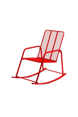 Retodesign Kırmızı Metal Sallanan Sandalye/ Bebek Emzirme Koltuğu/Baba Koltuğu 1090