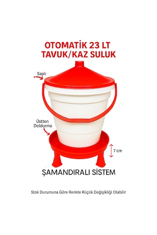 Otomatik 23 Litre Kova Şamandıralı Ayaklı Tavuk-kaz Suluk Üstten Dolum