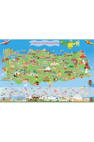 Türkiye Kültür Haritası Akıllı Kağıt Tahta Yazı Tahtası Dekoratif