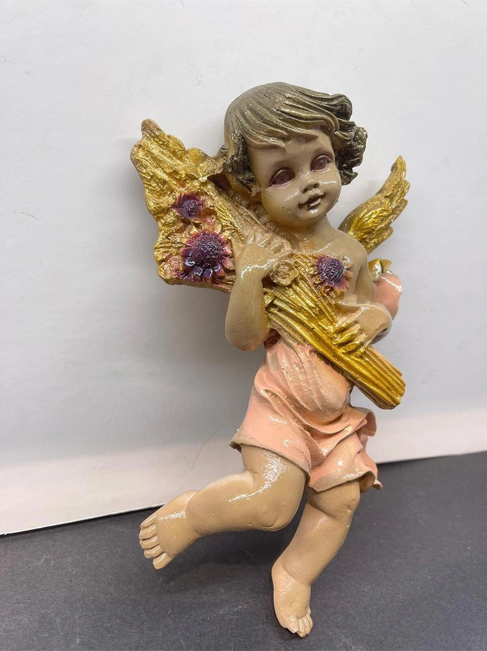 Dekoratif Polyester Renkli Melek Biblo Pembe 3