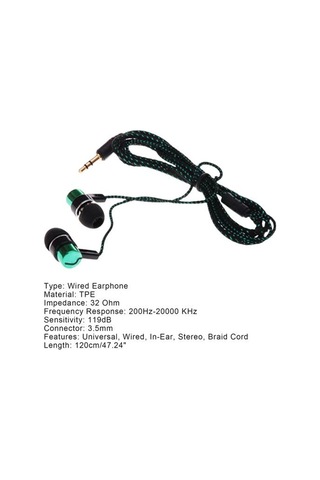 Yurt İçin Kulaklık Stereo Gürültü Azaltma Tpe 3.5 MM Kulak İçi Kablolu Stereo Örgü Kulaklık