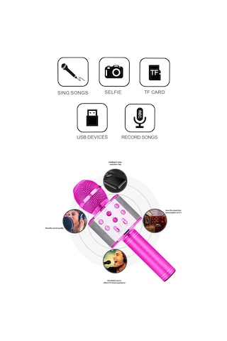 Karaoke Mikrofon Aux Usb Ve Sd Kart Girişli Bluetooth Mikrofon