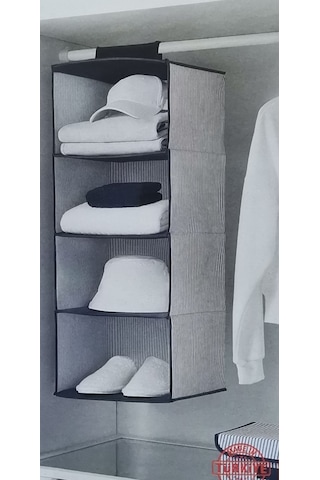 2 Adet 4 Raflı Dolap Düzenleyici 30x30x85 Cm Mavi