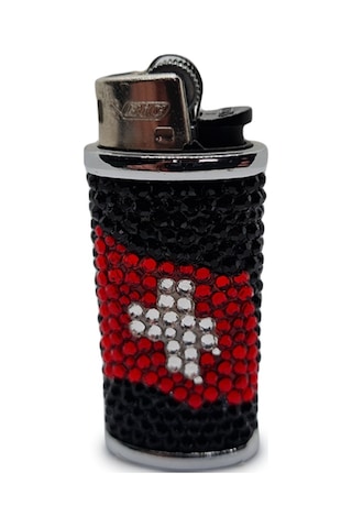 Çakmak Kılıfı/Çakmak Swarovski Taş Kaplama Bayrak