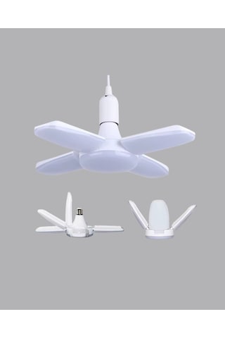 Enerji Tasarruflu Led Ampül 60 Watt 4 Kollu Beyaz Işık Yeni Nesil Açık Mavi