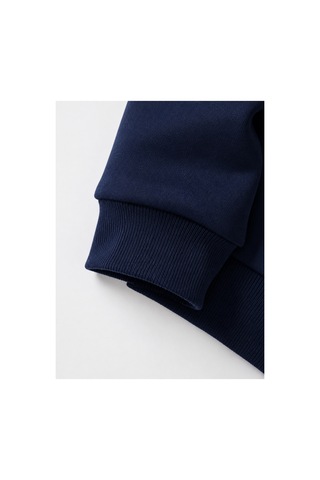 Esade Kadın Kolej Ayıcık Grafik Baskılı Rahat Kalıp Bisiklet Yaka Lacivert Sweatshirt Lacivert