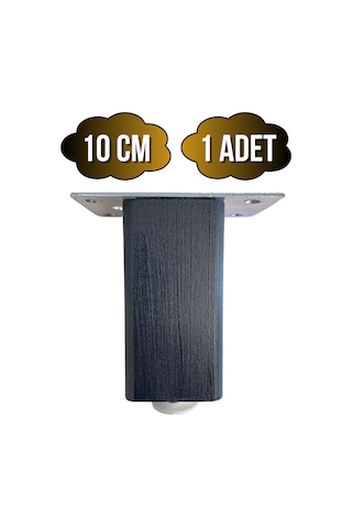 Kale Ayarlı Ahşap Ayak Mobilya Masa Ve Dolap Ayağı Antrasit Kayın/gürgen Ağacı 10cm 1 Adet Antrasit