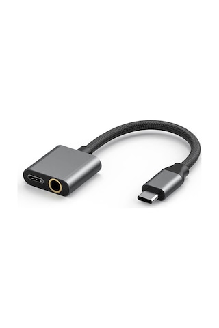 Type-C To 3.5mm Stereo Kulaklık Şarj Çevirici Dönüştürücü Adaptör Aux Ses Kablosu