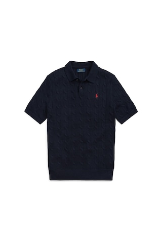 Polo Ralph Lauren Pamuklu Örgülü Polo Yaka Kazak Lacivert