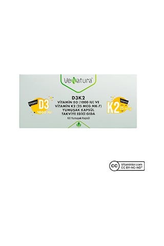 Venatura Vitamin D3 K2 60 Kapsül
