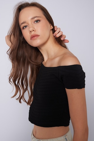 Triko Korse Top Sıyah