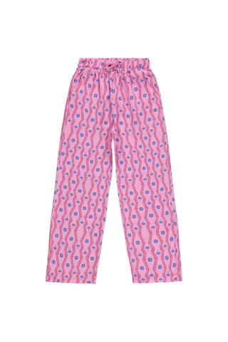 Civil Girls Palmiye Desenli Bol Paça 10-13 Yaş Pantolon - Lila
