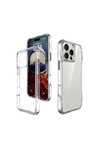 Apple Uyumlu iPhone 16 Pro Kılıf Airbagli Şeffaf Zore İncek Kapak Seffaf