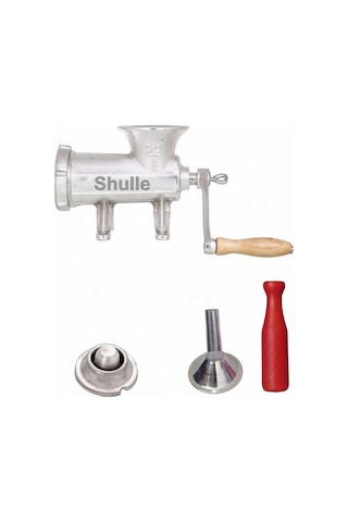 Shulle No 22 Kıyma Makinesi Kollu Tokmak+sucuk Hunisi+içli Köfte Aparatı Dahildir Metal