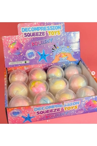 Squishy Wax Breaking Stress Topu Cotton Candy Slime Oyuncak Sıkılabilir Antistres Kapsül Çok Renkli