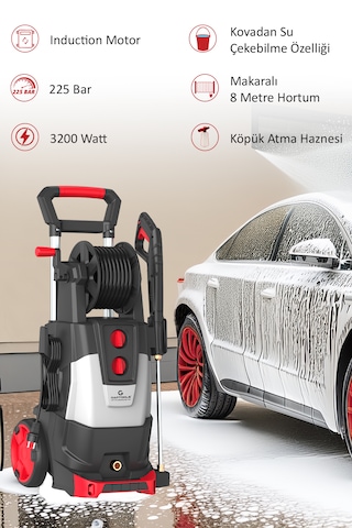 Gaptools Professional Yıkama Makinesi İndüksiyon Motorlu 225 Bar Gp3200ac