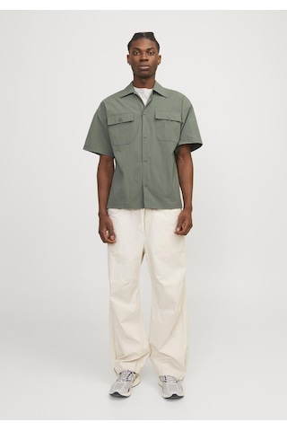 Jack & Jones Erkek Göğüs Cepli Oversized Gömlek - Altitude 12251280 Agave Green Yeşil