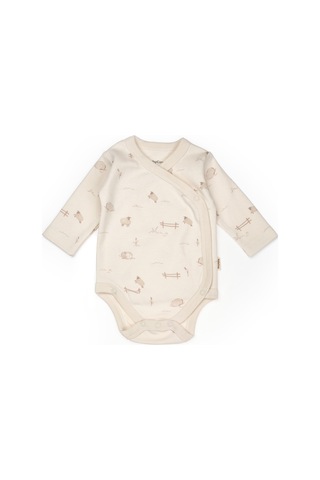 Bebek 2'li Kruvaze Body %100 Organik Pamuk, Bebek Ve Yenidoğan Serisi - Csy8178 Ekru