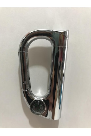 Metal Karabina Carabiner Kamp Anahtarlığı Pusula Çakmak