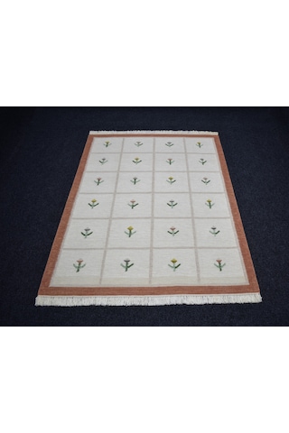 Zehra Abla Halı Yeni El Dokuma 3m2 Modern Tasarım Çiçekli Yün Kilim 7430 Çok Renkli