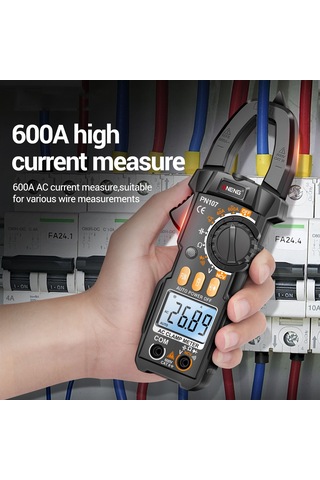 Yunboo Aneng Pn107 Dijital Klem Ampermetre: Ac/dc Akım, Gerilim, Direnc Ölçer - 4000 Sayım, Ncv Tespiti, Elektrikçi Aracı Pil Yok