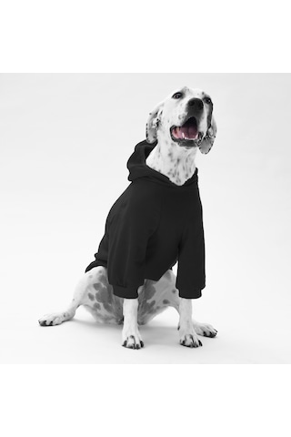 Siyah Kanguru Cepli Orta Büyük Irk Köpek Hoodie- Sweatshirt Büyük Köpek Kıyafeti 18-40 Kg Aralığı Orta Büyük Irklar