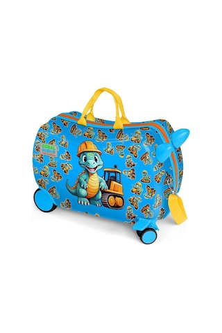 Coral High Otur-çek Erkek Çocuk Valizi - Mavi Sarı Dinazor Çok Renkli
