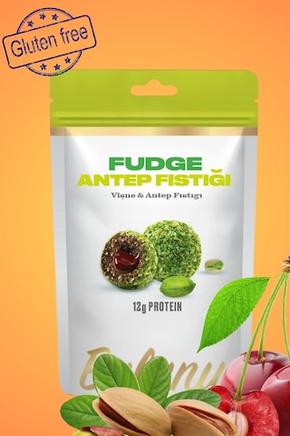 Fudge Antep Fıstığı Kaplı Vişneli Meyve Topları 110gr X3 Adet