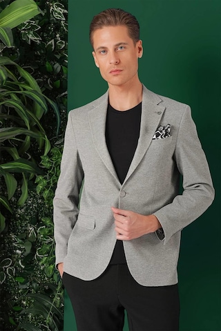 Efor Comfort Fit Kırçıllı Dokuma Pamuklu Casual Gri Ceket C 665 Gri