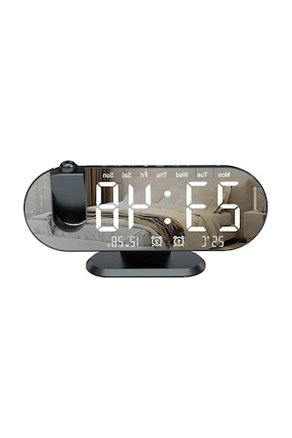 Çift Alarm Dereceli Led Masa Saati, Pratik Kullanım İçin 07 Beyaz