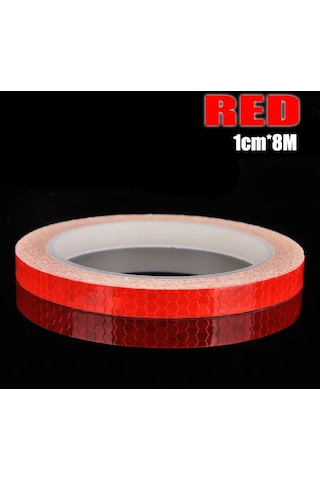 Kırmızı Bisiklet Çıkartmaları Reflektif Uyarı Bandı Folyo Film Dekorasyon Floresan Bisiklet Kask Scooter Motosiklet Güvenlik İşareti Araba Styling Kırmızı