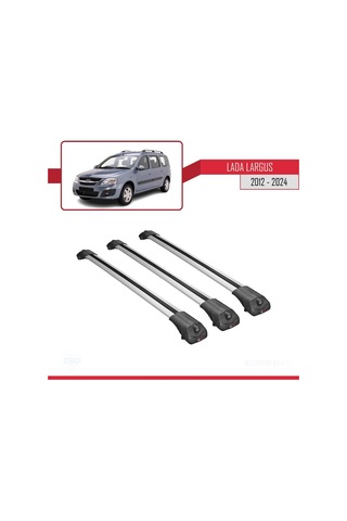 Lada Largus 2012 Ve Sonrası İle Uyumlu Ace-1 Ara Atkı Tavan Barı Gri 3 Adet Bar