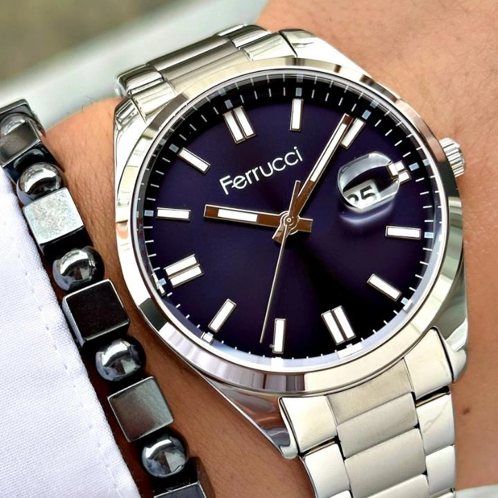 Ferruccı Fc 0925 03622m.02 640043 Erkek Takvim Kol Saati Metalik Gri