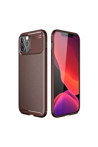 Apple Uyumlu iPhone 12 Pro Max Kılıf Focus Karbon Kamera Korumalı Silikon Kılıf