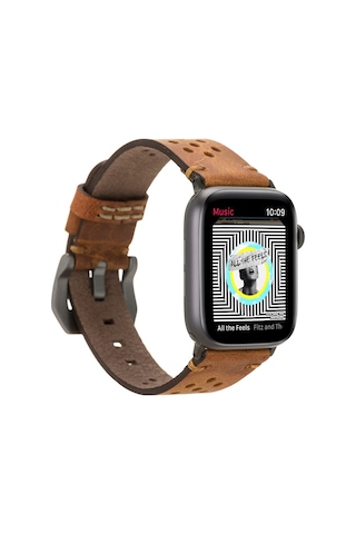 Bouletta Vigo Sport Toka Apple Uyumlu Watch Deri Kordon 42-44-45 MM Taba