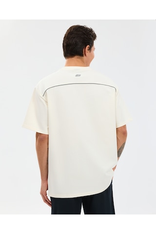 Skechers M Graphic Tee Reflect Logo Oversize T-shirt Erkek Beyaz Tshirt S231094-3855